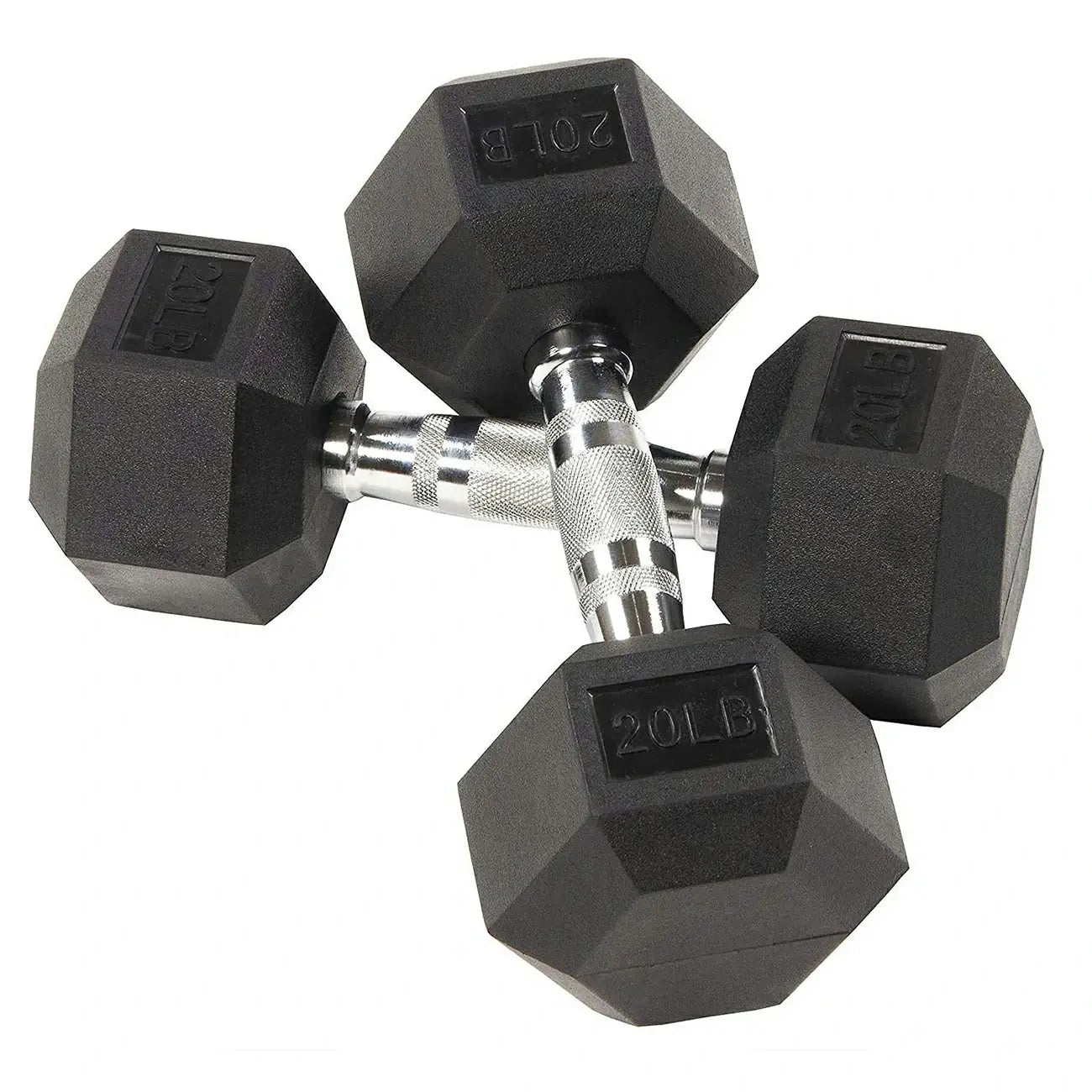 Six-Sided Rubber Coated Hex Dumbbell Sets