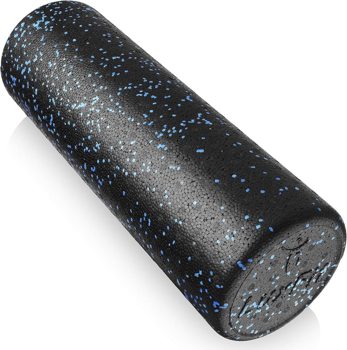 Extra Firm Speckled Foam Roller with Online Instructional Video (Blue, 18-Inch)
