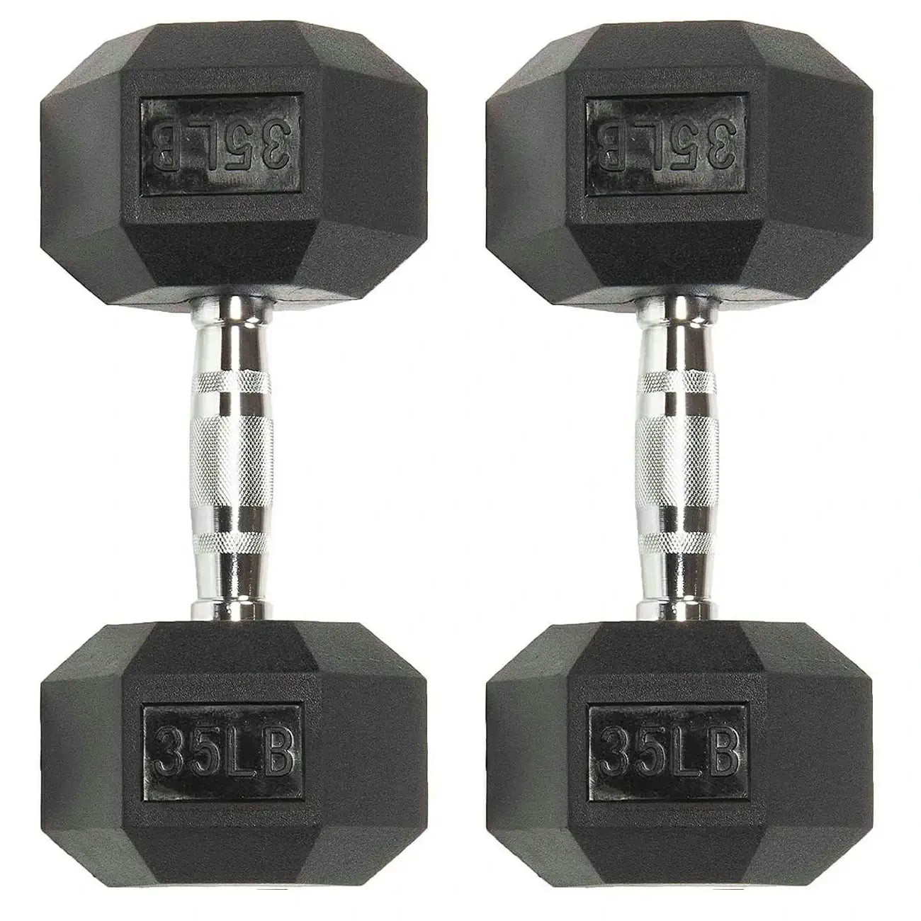 Six-Sided Rubber Coated Hex Dumbbell Sets