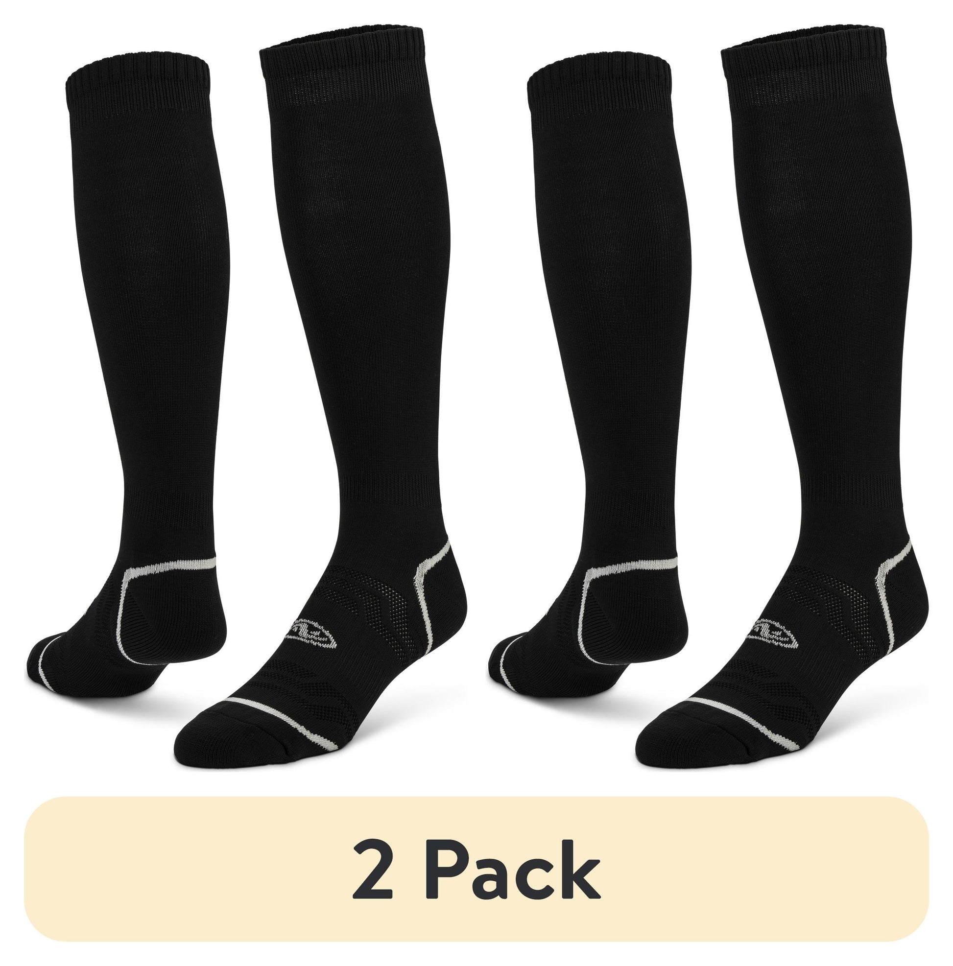 (2 Pack) Soccer Sock 1 Pack Black Unisex