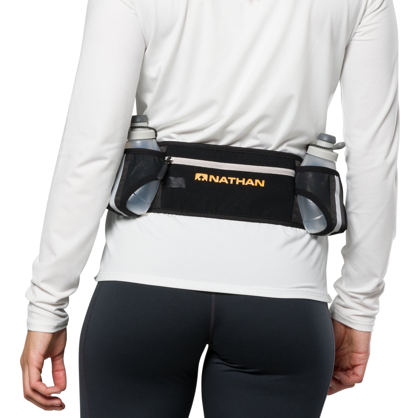 Dual Bottle Hydration Belt Black/Marigold OSFA