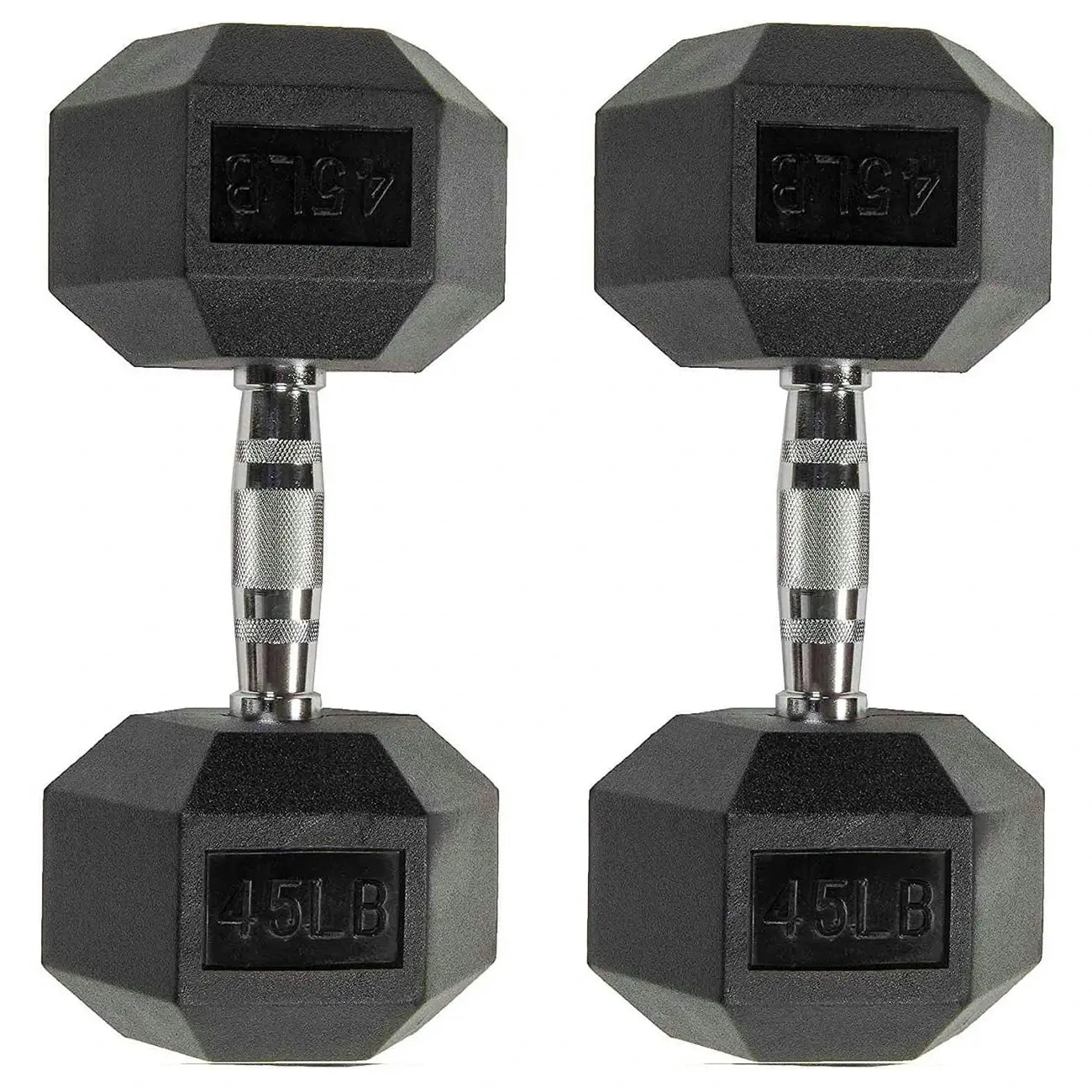 Six-Sided Rubber Coated Hex Dumbbell Sets