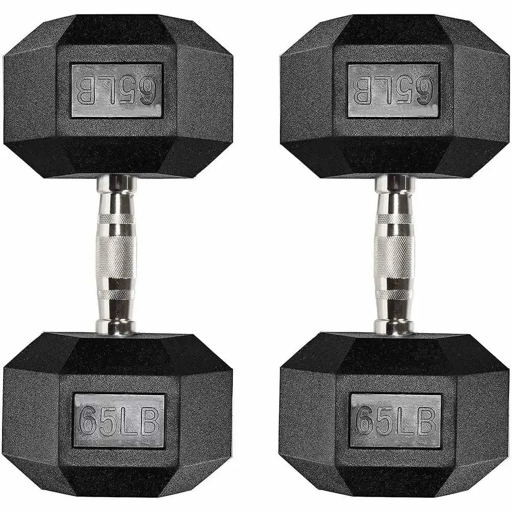 Six-Sided Rubber Coated Hex Dumbbell Sets