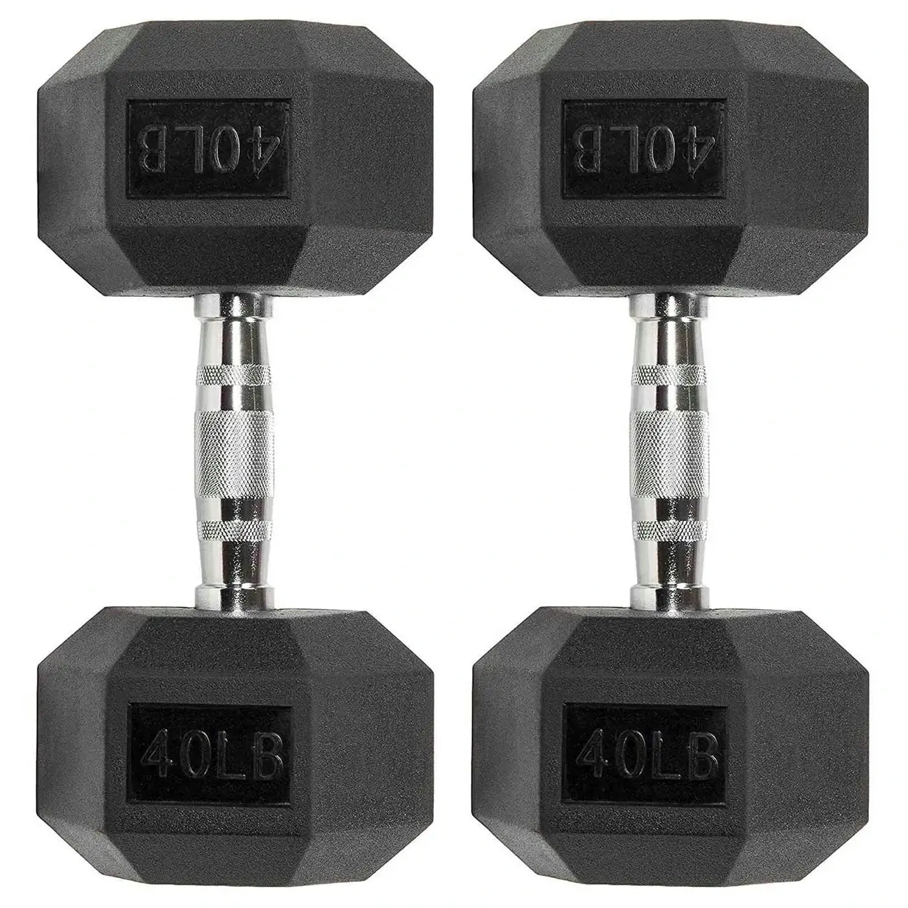 Six-Sided Rubber Coated Hex Dumbbell Sets