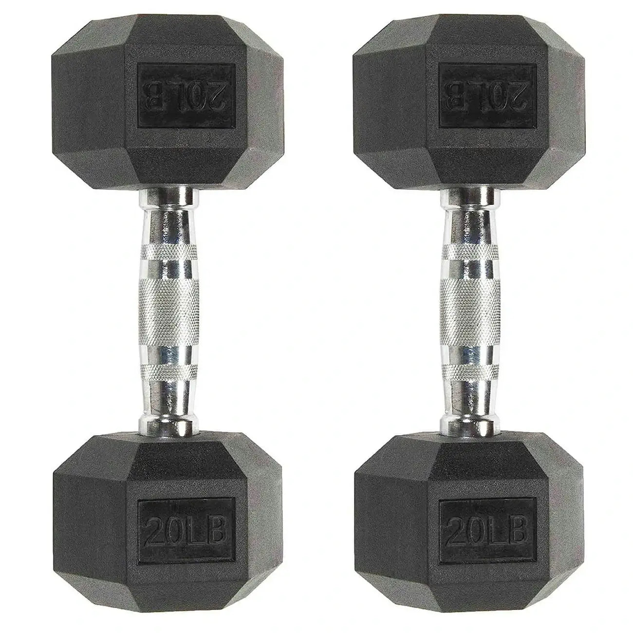 Six-Sided Rubber Coated Hex Dumbbell Sets
