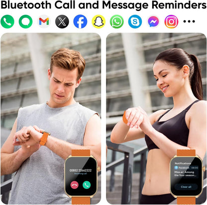 Smart Watches for Men (Answer/Make Calls),2.04" AMOLED Curved Display,140+ Sport Modes,Mens Fitness Watch for Android & Iphone,Mens Smart Watch with Heart Rate/Sleep/Spo2 Monitor,Orange