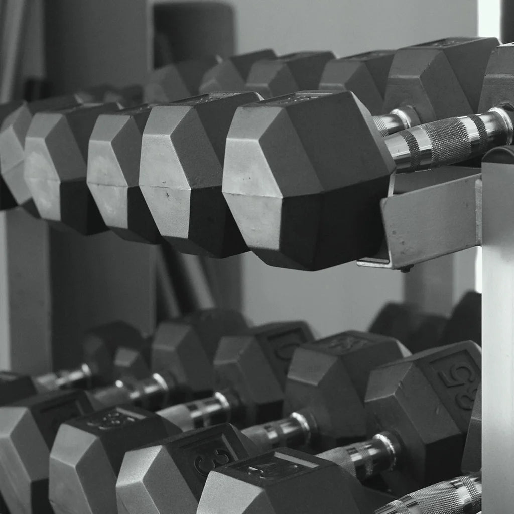 , 40Lb Rubber Hex Dumbbells, Pair