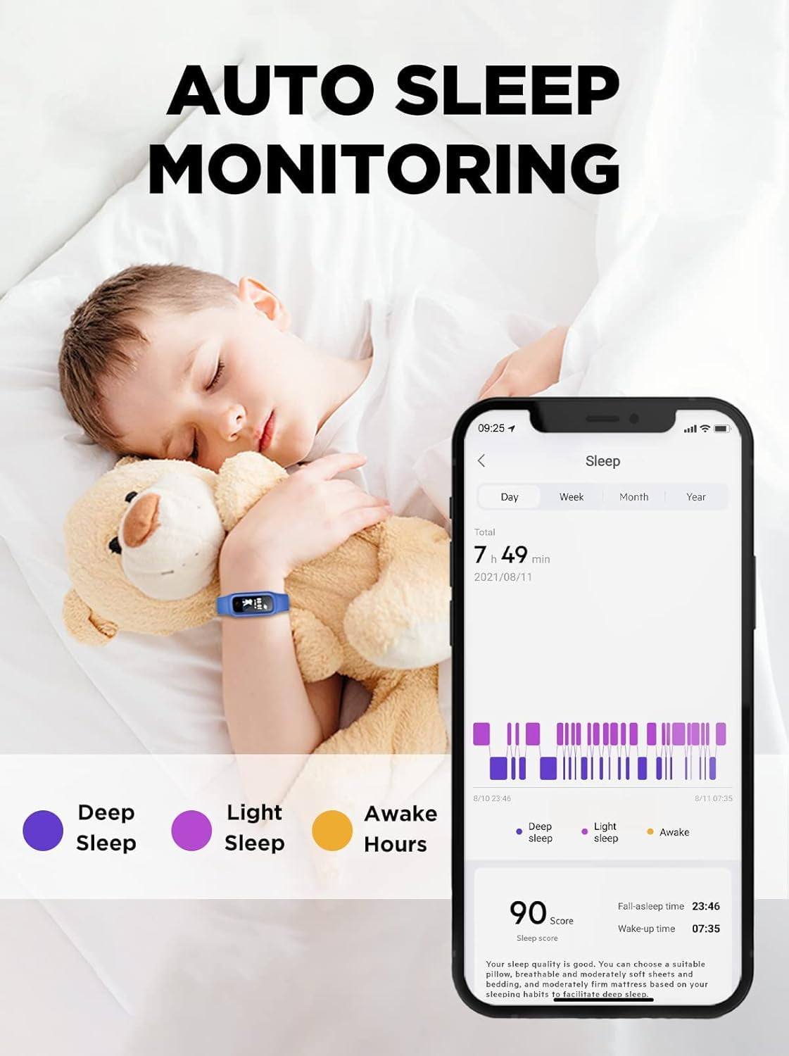 Vigor 2 L Kids Fitness Tracker Watch for Boys Girls Ages 5-15, IP68 Waterproof, Activity Tracker, Pedometer, Heart Rate Sleep Monitor, Calorie Step Counter Watch, Blue