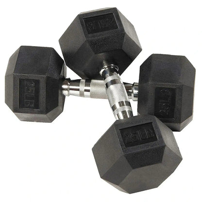 Six-Sided Rubber Coated Hex Dumbbell Sets