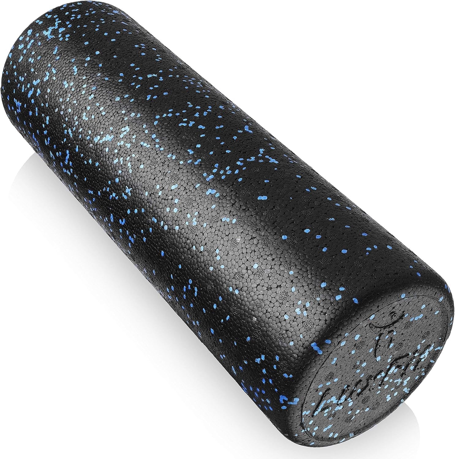 Extra Firm Speckled Foam Roller with Online Instructional Video (Blue, 18-Inch)