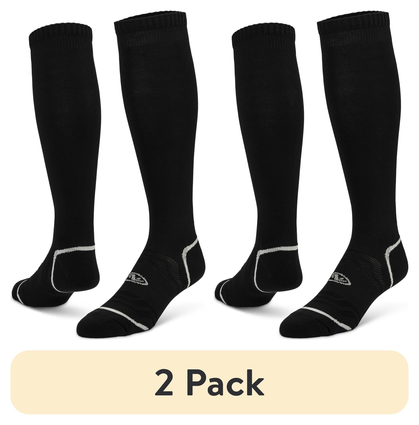 (2 Pack) Soccer Sock 1 Pack Black Unisex