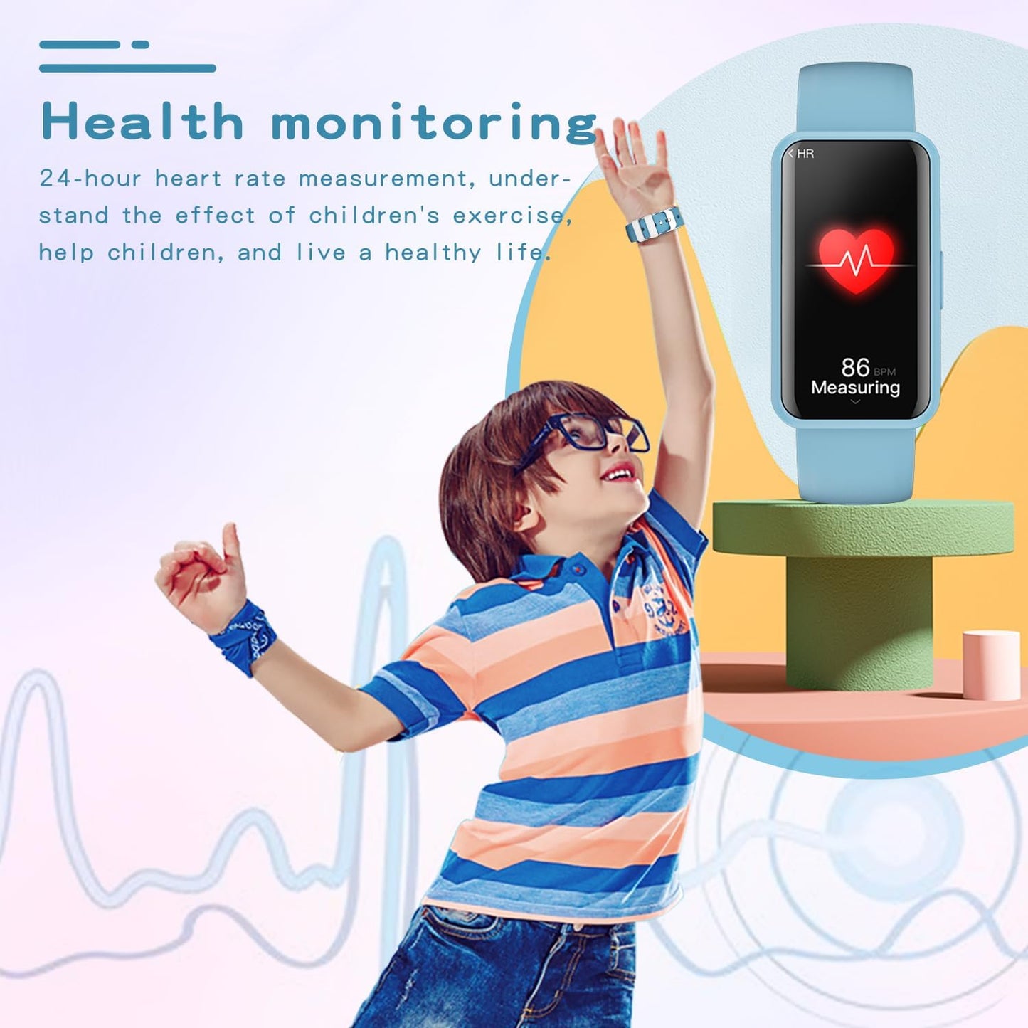 Kids Watch for Girls Boys,Activity Tracker for Kids,Fitness Tracker with Heart Rate,Sleep Monitor,Spo2,Pedometer, Calorie, Alarm