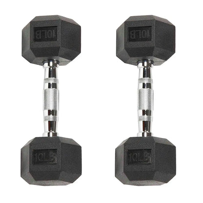 Six-Sided Rubber Coated Hex Dumbbell Sets