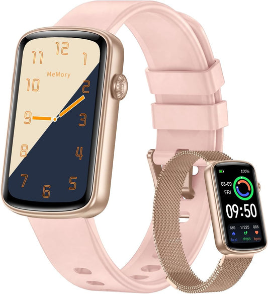 Fitness Tracker, Fitness Watches for Women Men with Heart Rate Monitor Blood Oxygen Sleep Tracker Pedometer, 1.47" Smart Watch Step Calorie Counter for Android Ios IP68 Waterproof (Pink)