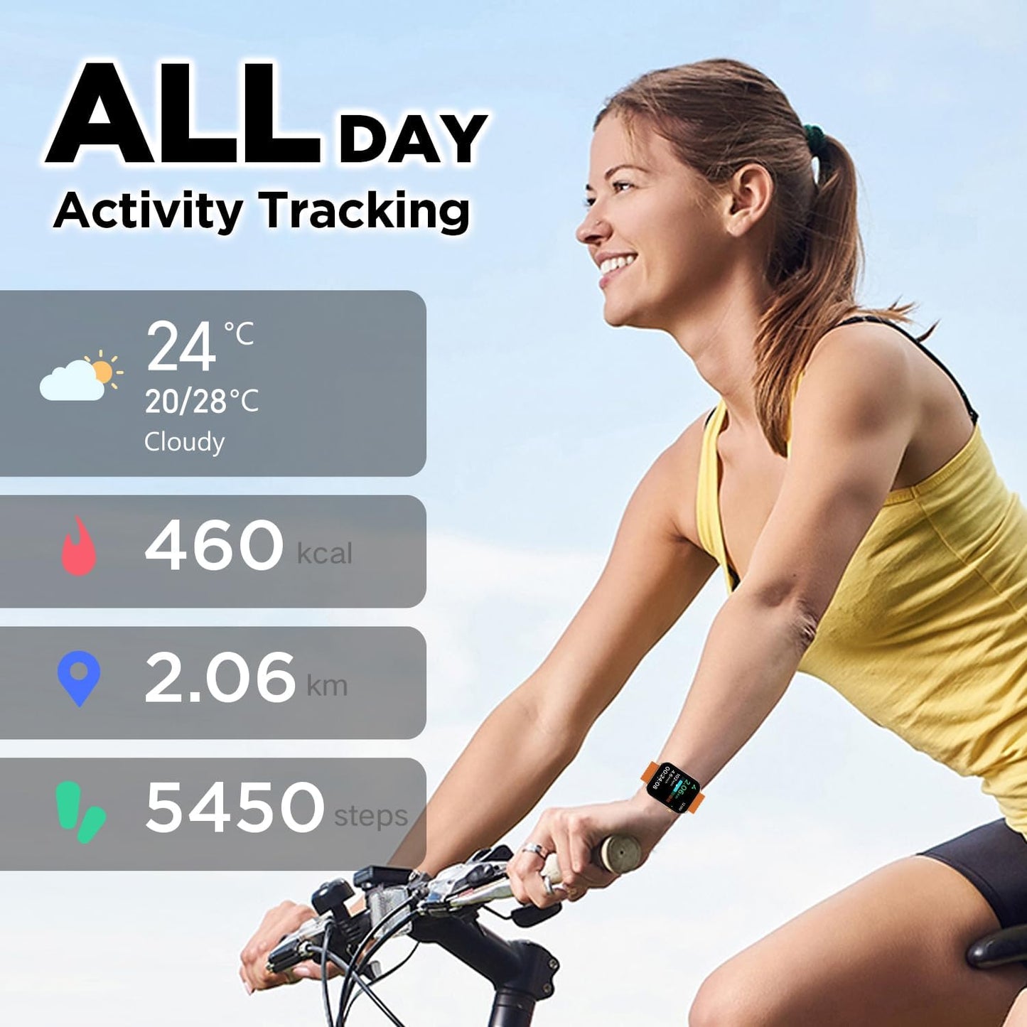 Smart Watches for Men (Answer/Make Calls),2.04" AMOLED Curved Display,140+ Sport Modes,Mens Fitness Watch for Android & Iphone,Mens Smart Watch with Heart Rate/Sleep/Spo2 Monitor,Orange