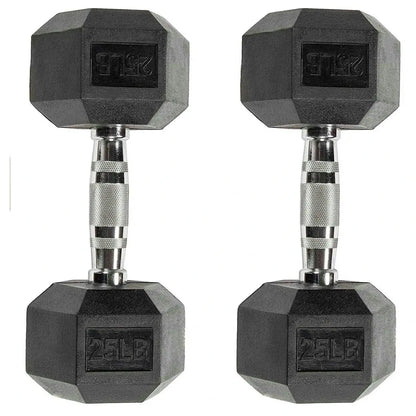Six-Sided Rubber Coated Hex Dumbbell Sets
