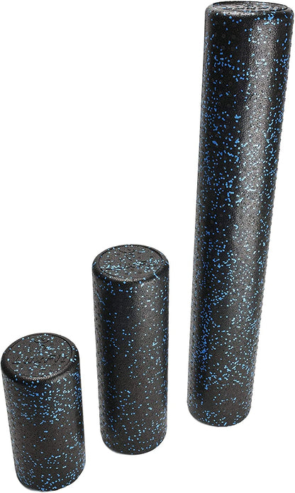 Extra Firm Speckled Foam Roller with Online Instructional Video (Blue, 18-Inch)
