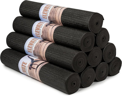 Elevate Yoga Mats, 10 Pack, 72" Long X 24" Wide, 4 Mm Thick, Non-Slip and Easy to Clean Gym Mats for Schools and Studios