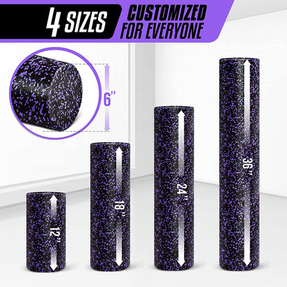 High-Density EPP round Back Roller Foam, Exercise Foam Roller for Yoga, Pilates & Stretching - 12, 18, 24, 36 Inch