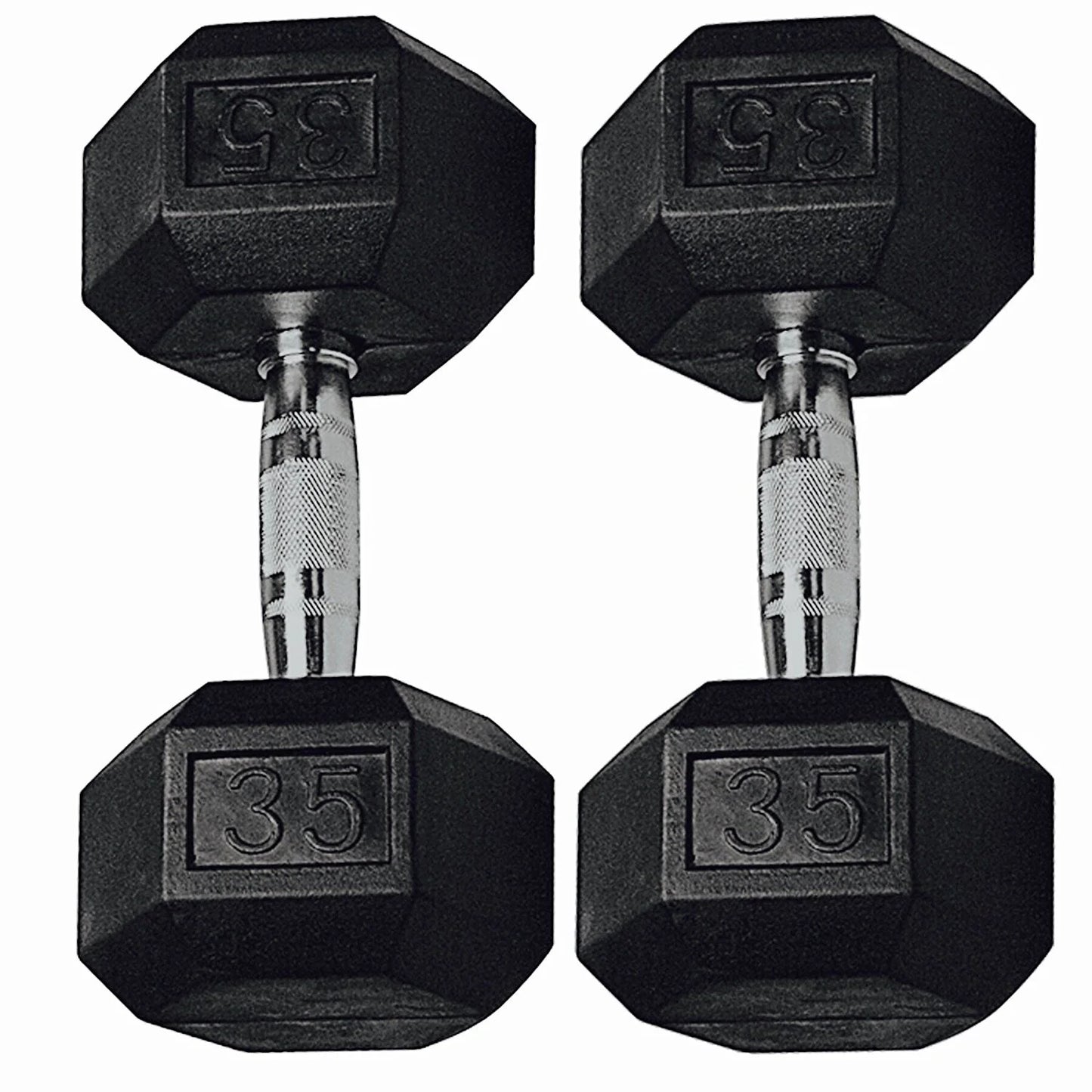 , 40Lb Rubber Hex Dumbbells, Pair
