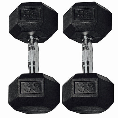 , 40Lb Rubber Hex Dumbbells, Pair