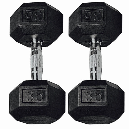 , 40Lb Rubber Hex Dumbbells, Pair