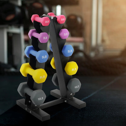 Dumbbell Set with Stand (2Lbs, 3Lbs, 5Lbs, 8Lbs, 10Lbs Set)