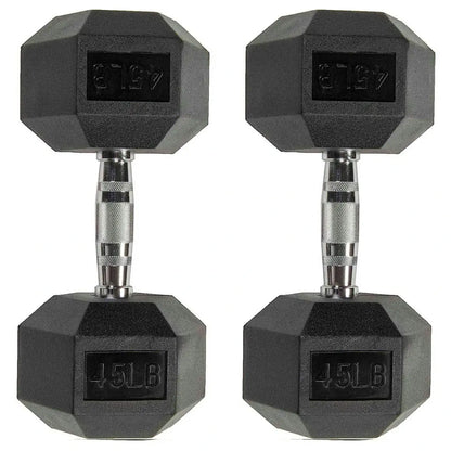 Six-Sided Rubber Coated Hex Dumbbell Sets