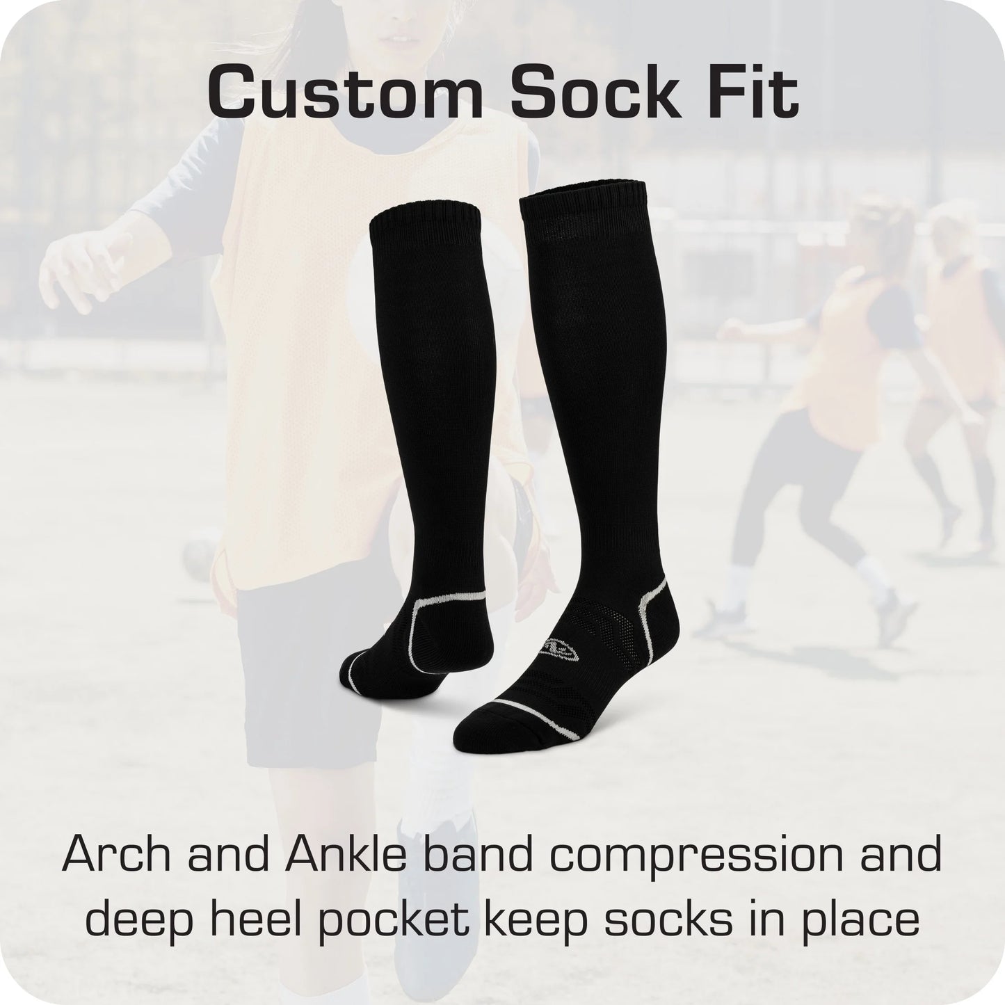 (2 Pack) Soccer Sock 1 Pack Black Unisex