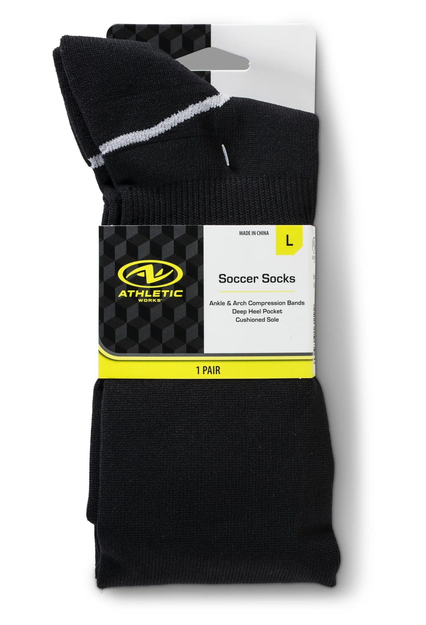(2 Pack) Soccer Sock 1 Pack Black Unisex