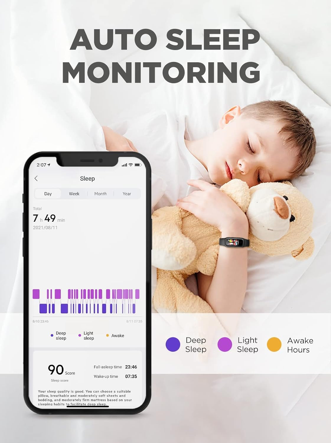 Vigor 2 Kids Fitness Tracker Watch for Girls Boys Ages 5-12, IP68 Waterproof, Activity Tracker, Pedometer, Heart Rate Sleep Monitor, Calorie Step Counter Watch