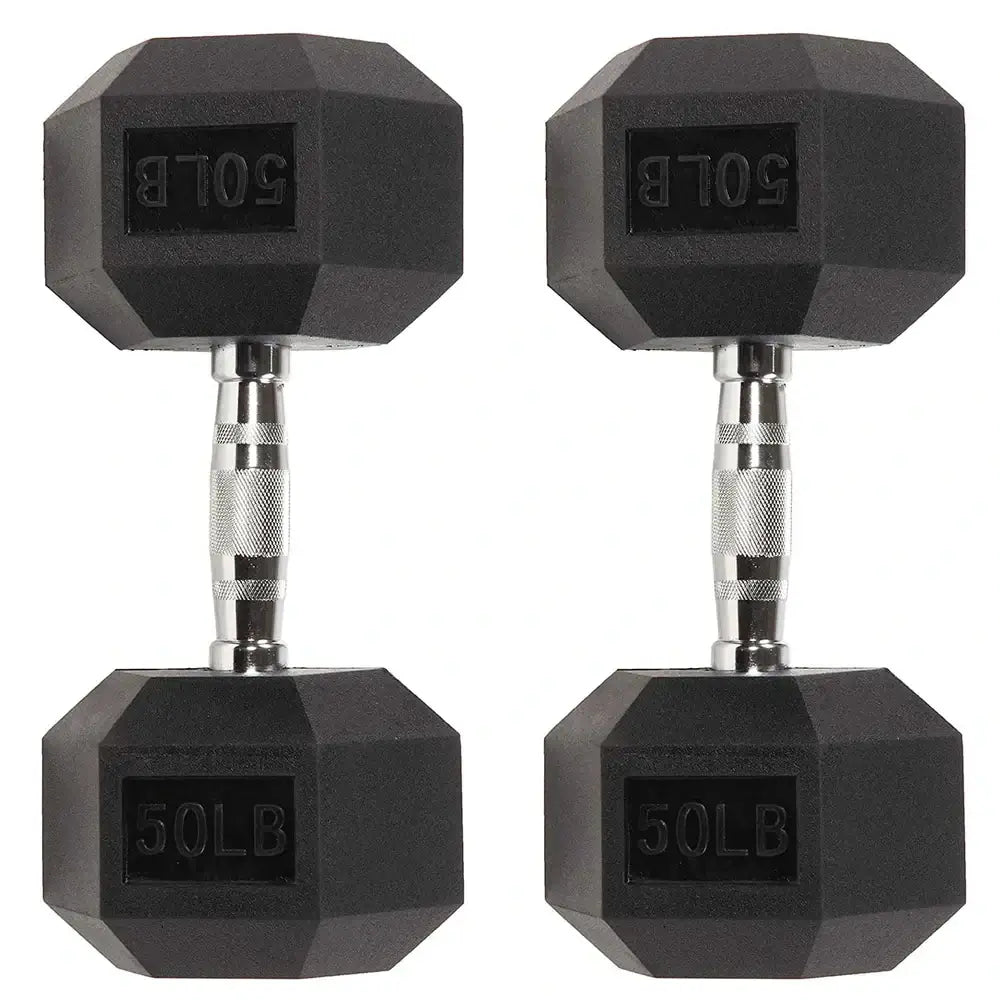 Six-Sided Rubber Coated Hex Dumbbell Sets
