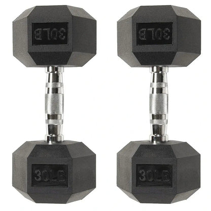 Six-Sided Rubber Coated Hex Dumbbell Sets