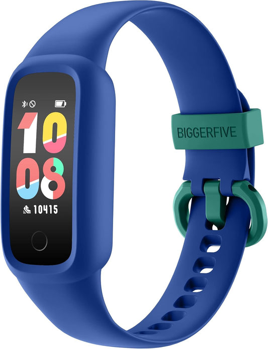 Vigor 2 L Kids Fitness Tracker Watch for Boys Girls Ages 5-15, IP68 Waterproof, Activity Tracker, Pedometer, Heart Rate Sleep Monitor, Calorie Step Counter Watch, Blue