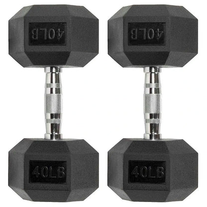 Six-Sided Rubber Coated Hex Dumbbell Sets