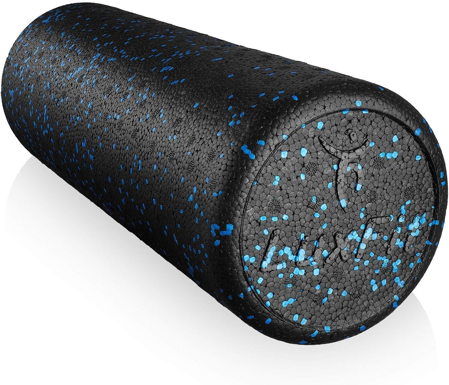 Extra Firm Speckled Foam Roller with Online Instructional Video (Blue, 18-Inch)