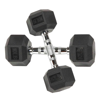 Six-Sided Rubber Coated Hex Dumbbell Sets