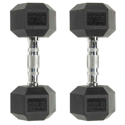 Six-Sided Rubber Coated Hex Dumbbell Sets