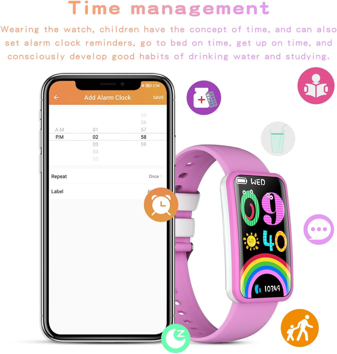 Kids Watch for Girls Boys,Activity Tracker for Kids,Fitness Tracker with Heart Rate,Sleep Monitor,Spo2,Pedometer, Calorie, Alarm